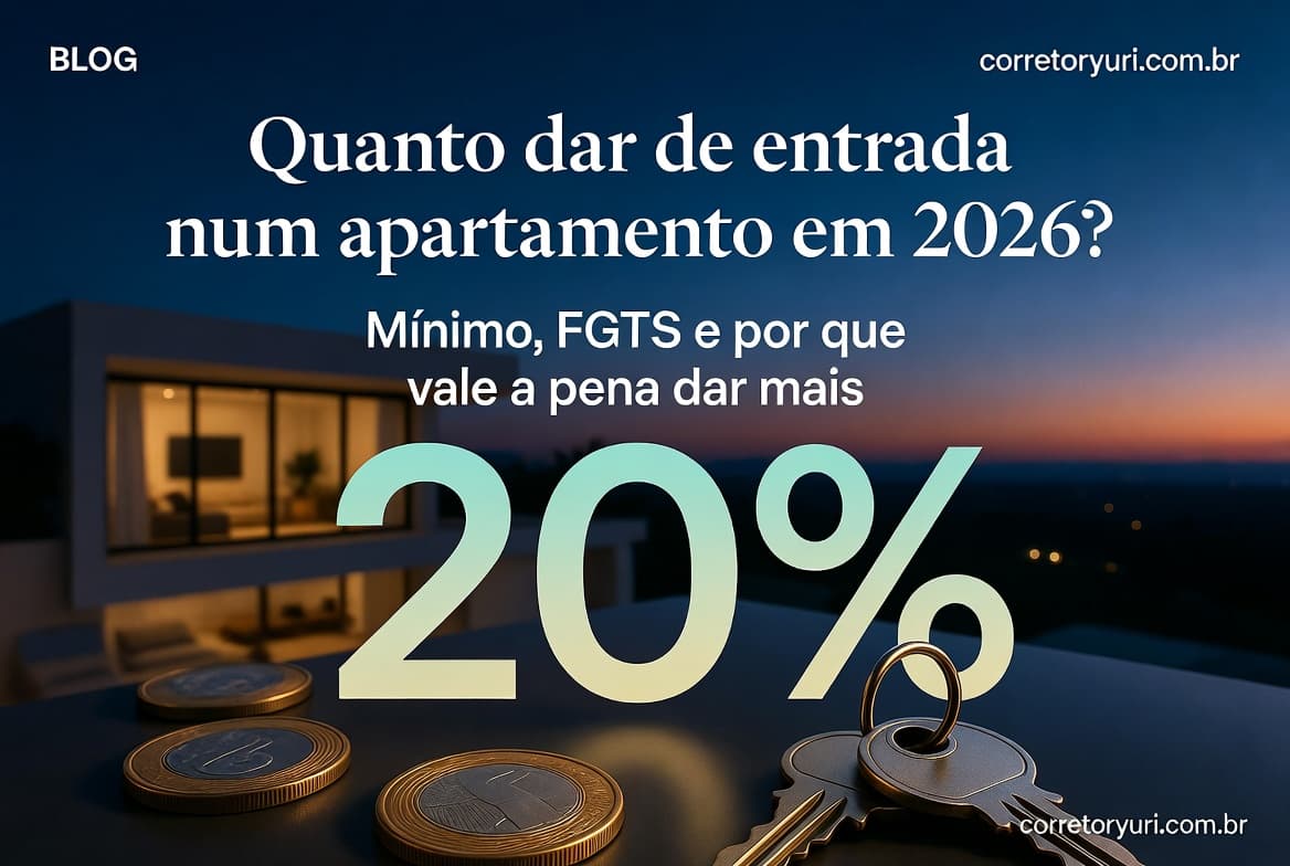Quanto dar de entrada num apartamento em 2026: o mínimo, por que dar mais e como usar o FGTS